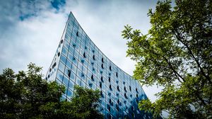 Preview wallpaper building, architecture, trees, sky