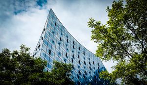 Preview wallpaper building, architecture, trees, sky