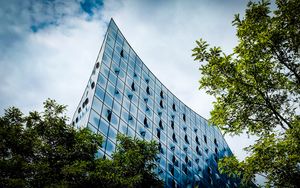 Preview wallpaper building, architecture, trees, sky