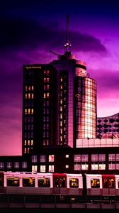 Preview wallpaper building, architecture, twilight, purple, dark