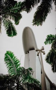 Preview wallpaper building, architecture, white, palm trees