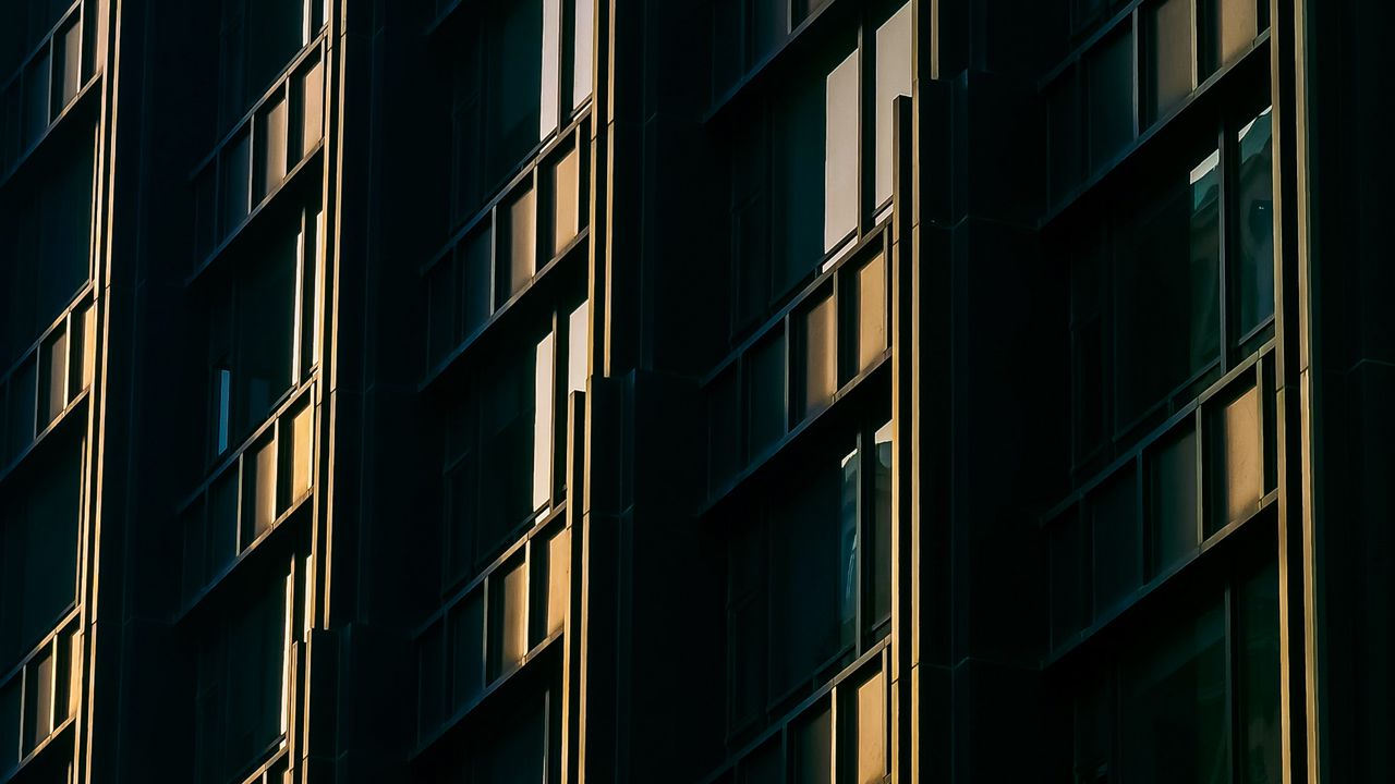 Wallpaper building, architecture, windows, facade