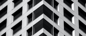 Preview wallpaper building, architecture, windows, bottom view, white