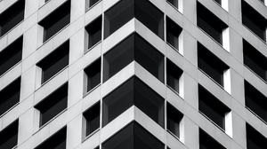 Preview wallpaper building, architecture, windows, bottom view, white