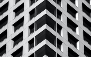 Preview wallpaper building, architecture, windows, bottom view, white