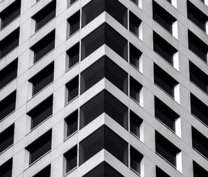 Preview wallpaper building, architecture, windows, bottom view, white