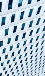 Preview wallpaper building, architecture, windows, white, blue