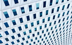 Preview wallpaper building, architecture, windows, white, blue