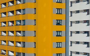 Preview wallpaper building, architecture, windows, yellow
