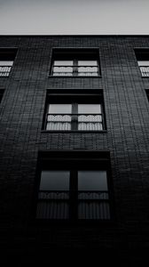 Preview wallpaper building, architecture, windows, black and white, bw