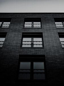 Preview wallpaper building, architecture, windows, black and white, bw