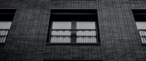 Preview wallpaper building, architecture, windows, black and white, bw