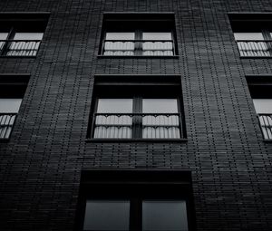 Preview wallpaper building, architecture, windows, black and white, bw