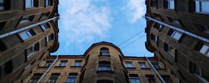 Preview wallpaper building, architecture, windows, sky, clouds, bottom view