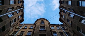 Preview wallpaper building, architecture, windows, sky, clouds, bottom view