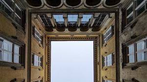 Preview wallpaper building, architecture, windows, bottom view, sky