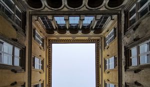Preview wallpaper building, architecture, windows, bottom view, sky