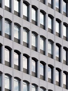 Preview wallpaper building, architecture, windows, gray