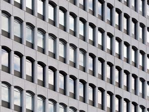 Preview wallpaper building, architecture, windows, gray