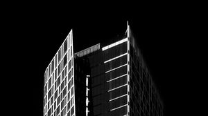 Preview wallpaper building, architecture, windows, black and white, black