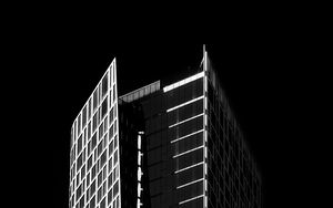 Preview wallpaper building, architecture, windows, black and white, black
