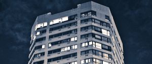 Preview wallpaper building, architecture, windows, light, dark