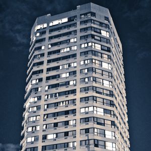Preview wallpaper building, architecture, windows, light, dark