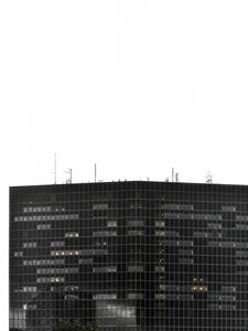 Preview wallpaper building, architecture, windows, black and white, minimalism