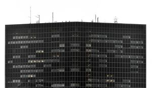 Preview wallpaper building, architecture, windows, black and white, minimalism
