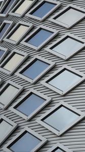 Preview wallpaper building, architecture, windows, diamonds, gray
