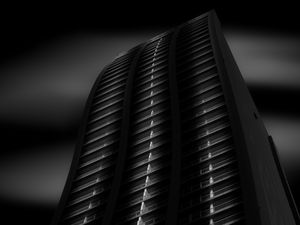 Preview wallpaper building, architecture, windows, facade, black and white