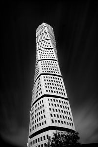 Preview wallpaper building, architecture, windows, bottom view, black and white