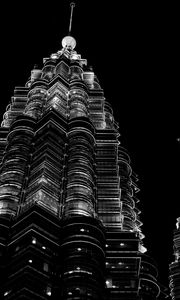 Preview wallpaper building, backlight, bw, architecture