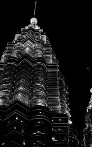 Preview wallpaper building, backlight, bw, architecture