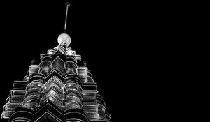 Preview wallpaper building, backlight, bw, architecture