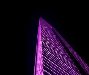 Preview wallpaper building, backlight, edges, purple