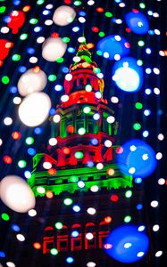 Preview wallpaper building, backlight, glare, lights, colorful