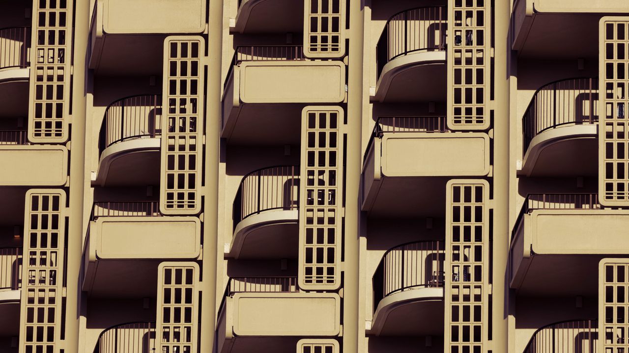 Wallpaper building, balconies, architecture