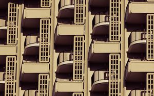 Preview wallpaper building, balconies, architecture