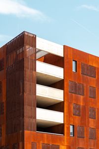 Preview wallpaper building, balconies, architecture, orange