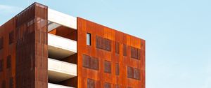 Preview wallpaper building, balconies, architecture, orange