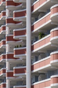 Preview wallpaper building, balconies, architecture, stripes