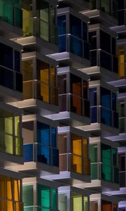 Preview wallpaper building, balconies, facade, white, architecture