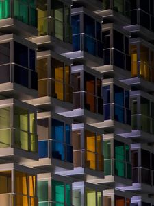 Preview wallpaper building, balconies, facade, white, architecture