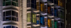 Preview wallpaper building, balconies, facade, white, architecture