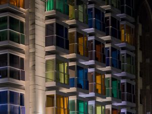 Preview wallpaper building, balconies, facade, white, architecture