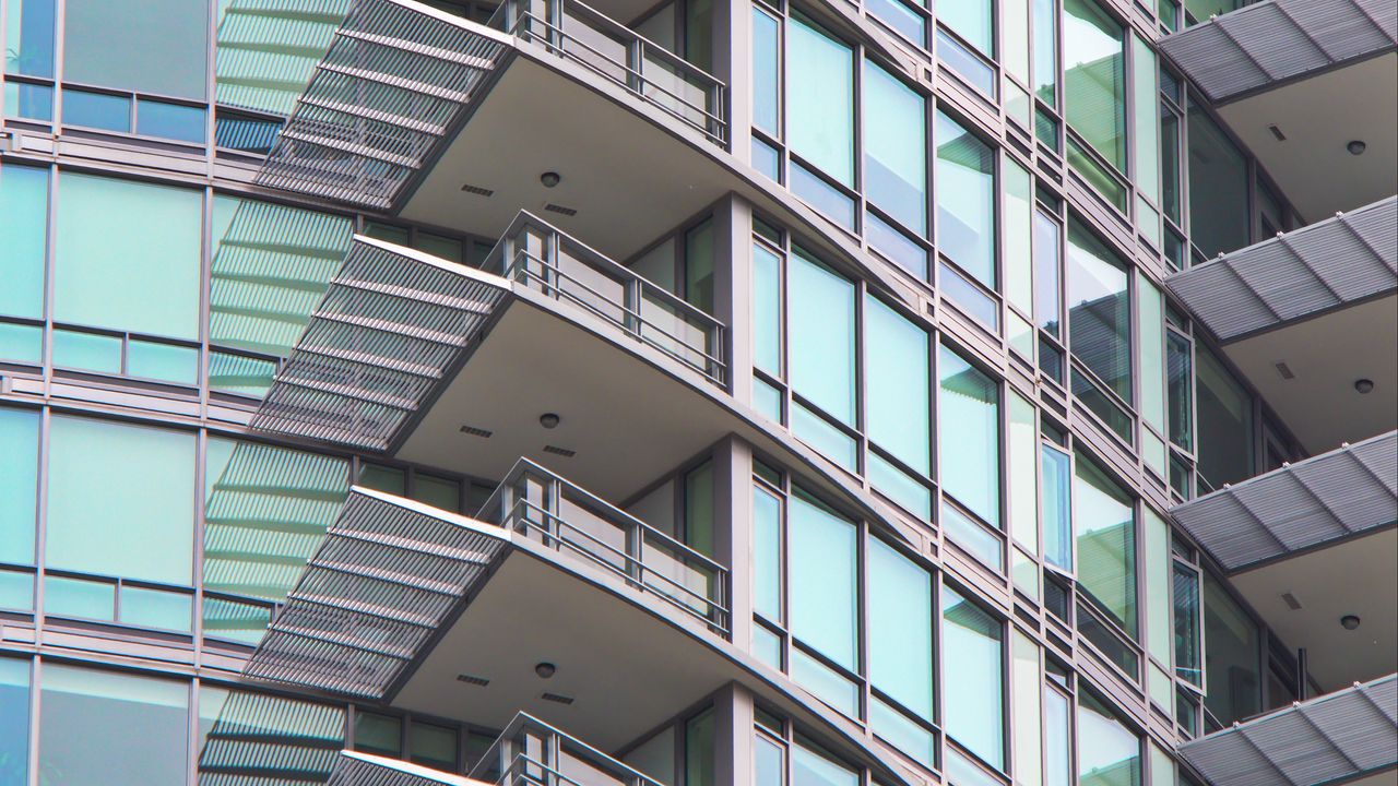 Wallpaper building, balconies, facade, glass, architecture