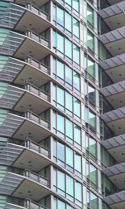 Preview wallpaper building, balconies, facade, glass, architecture