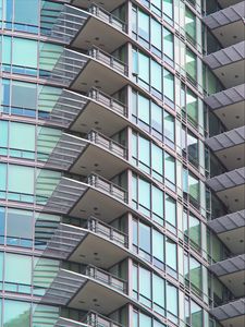 Preview wallpaper building, balconies, facade, glass, architecture