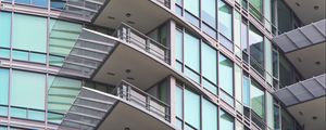 Preview wallpaper building, balconies, facade, glass, architecture